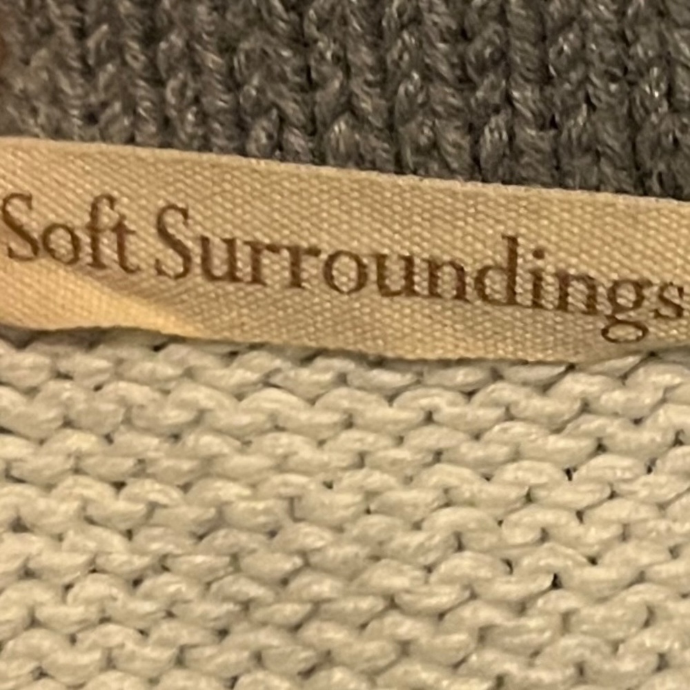 Soft Surroundings Cream/Gray Split Turtleneck Tun… - image 7